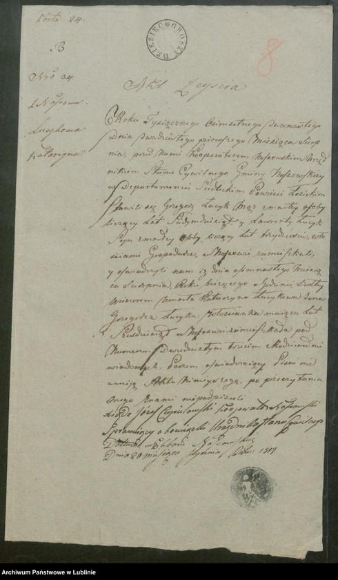 image.from.unit.number "Alegaty do ksiąg urodzeń, zapowiedzi, małżeństw i zgonów z lat 1817 - 1818"