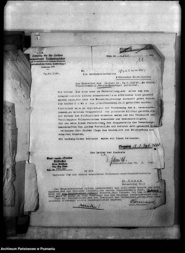 Obraz 15 z jednostki "Korespondencja w sprawie miejscowych Niemców, którzy zginęli w 1939 roku A - J"