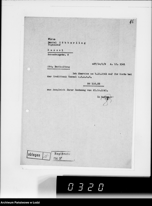 Obraz 20 z jednostki "[Korespondencja z urzędami, instytucjami i firmami] Lit.Ko-Ky"