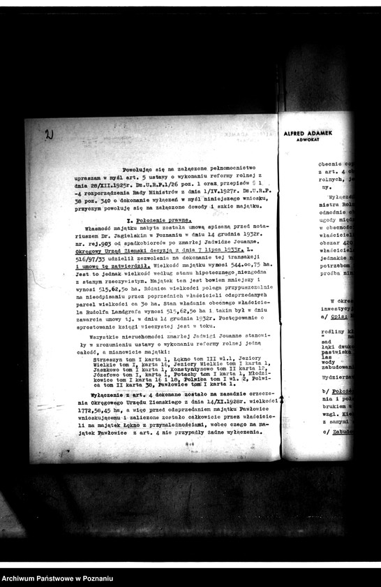 Obraz 6 z jednostki "Majątek Pawłowice powiatu poznańskiego wyłączenie z art. 5 ustawy o wykonaniu reformy rolnej"