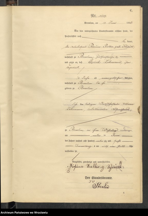 image.from.unit.number "Sterbe-Haupt-Register Breslau II 1896 Band 5"