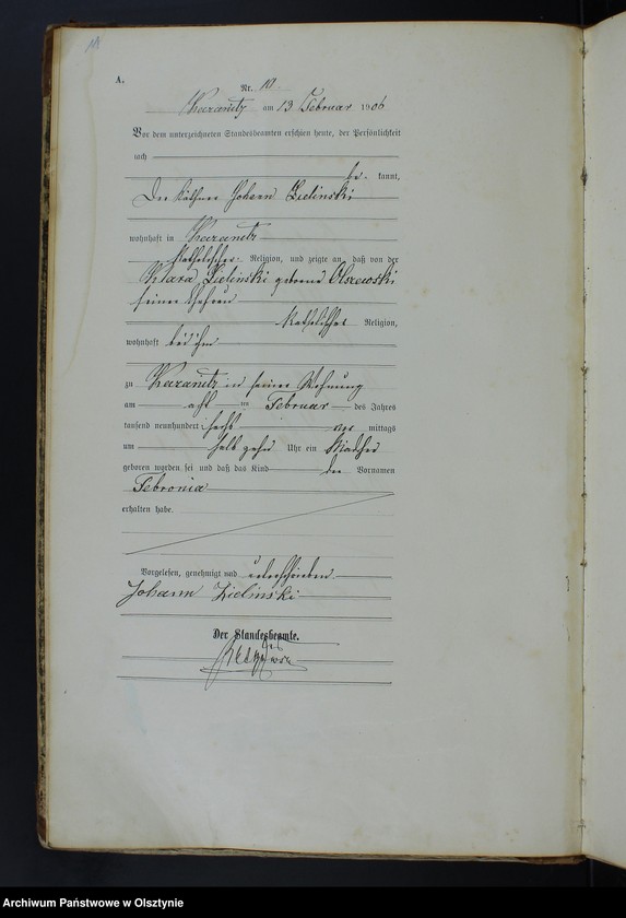 Obraz 13 z jednostki "Geburts-Haupt-Register Nr 1 -85, 1-77, 1-92, 1-76"