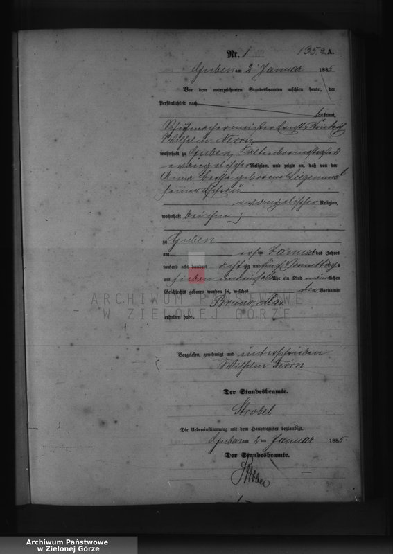 image.from.unit.number "Geburts-Neben-Register, Band I von No 1 bis No 500"