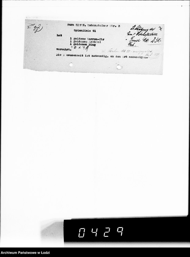 Obraz 11 z jednostki "[Informacje o posiadaniu przez Żydów kosztowności]"