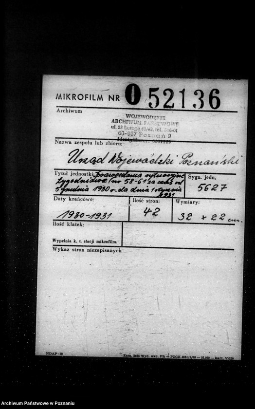 Obraz 2 z jednostki "Sprawozdania sytuacyjne tygodniowe za czas od 5 grudnia 1930 r. do dnia 1 stycznia 1931 r. /nr 58-61/"