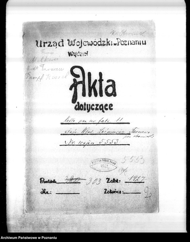 Obraz 4 z jednostki "Mleczarnia parowa własność. Leśniewicz we wsi Tarnowo pow. obornicki nr woj. 5553"