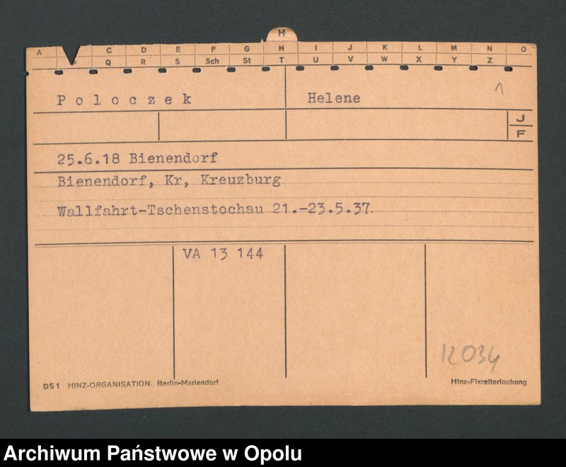 Obraz 3 z jednostki "[Poloczek Helene, ur. 25.06.1918 Bienendorf]"