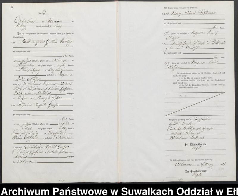 image.from.unit.number "Heiraths-Neben-Register des Preussischen Standes-Amtes Orlowen Kreis Loetzen"