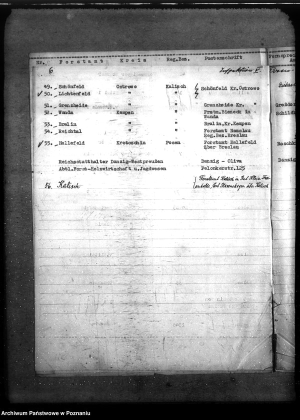 Obraz 10 z jednostki "Verzeichnis der Forstämter"