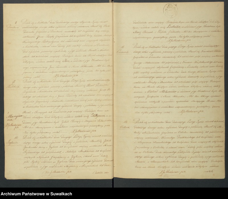 Obraz 5 z jednostki "[Duplikat Aktów Urodzenia, Zaślubienia i Zejścia Parafii Rzymsko-Katolickiej w Kaletniku 1868 r.]"