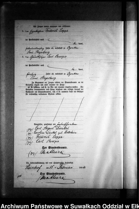 image.from.unit.number "Heiraths-Neben-Register des Preussischen Standes-Amtes Gr. Strengeln Kreis Angerburg"