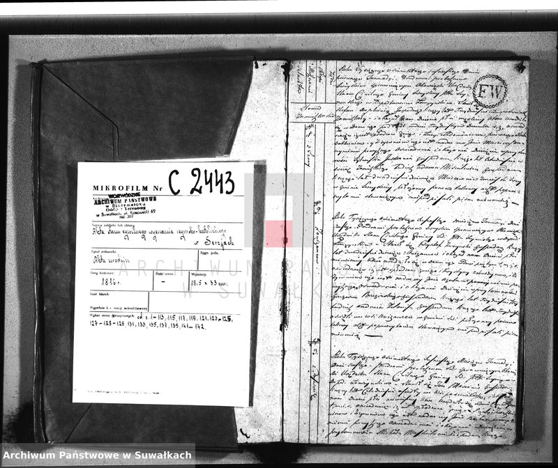 image.from.unit.number "Akta urzędnika stanu cywilnego parafij sereyskiey urodzonych od 1-go stycznia 1816 aż do ostatniego grudnia"