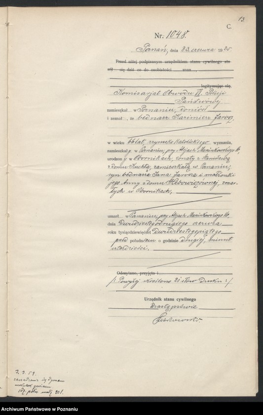 image.from.unit.number "Księga miejscowa zgonów tom III [Rejestr główny zgonów]"