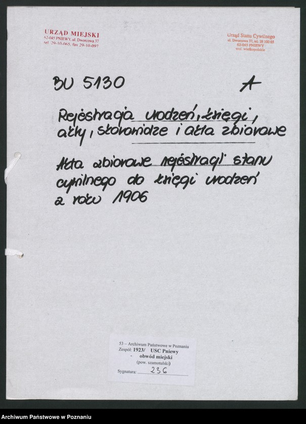 image.from.unit.number "Akta zbiorowe rejestracji stanu cywilnego d do ksiąg urodzeń z roku 1906"