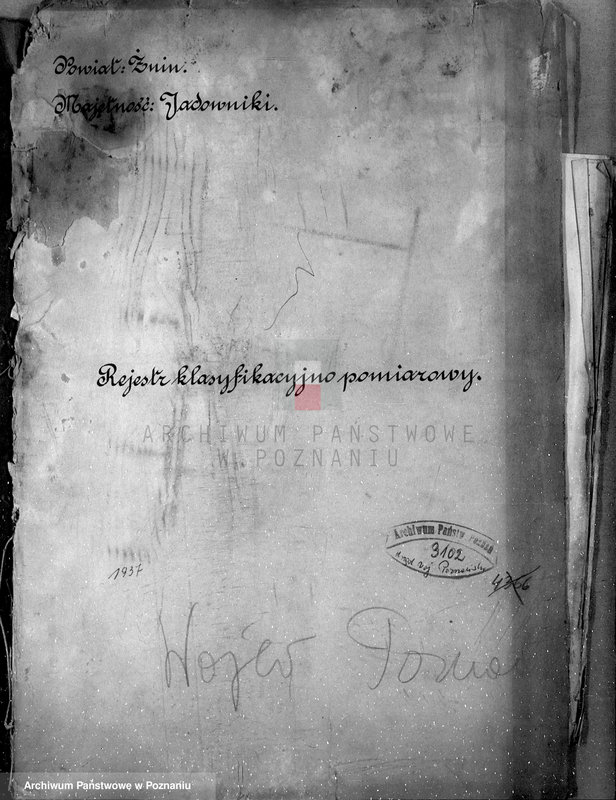 Obraz 4 z jednostki "Rejestr klasyfikacyjno-pomiarowy majątku Jadowniki w powiecie żnińskim"