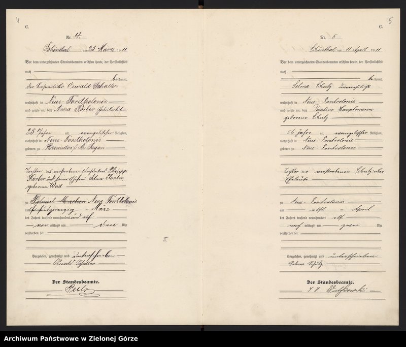 image.from.unit.number "Sterbe-Haupt-Register Standesamt Sagan Land"