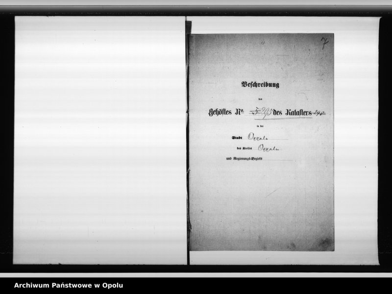 Obraz 11 z jednostki "Beschreibung des Gehöftes No 292 des Katasters in der Stadt Oppeln [...]"