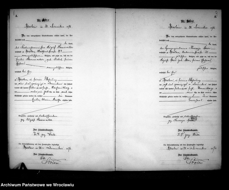 image.from.unit.number "Geburts-Neben-Register Breslau I 1876 Band 9"