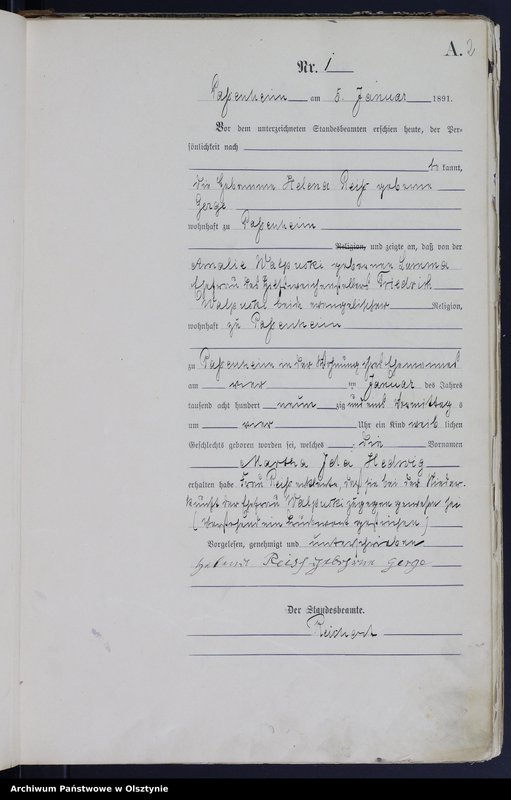 image.from.unit.number "Geburts-Haupt-Register Nr 1 - 88"