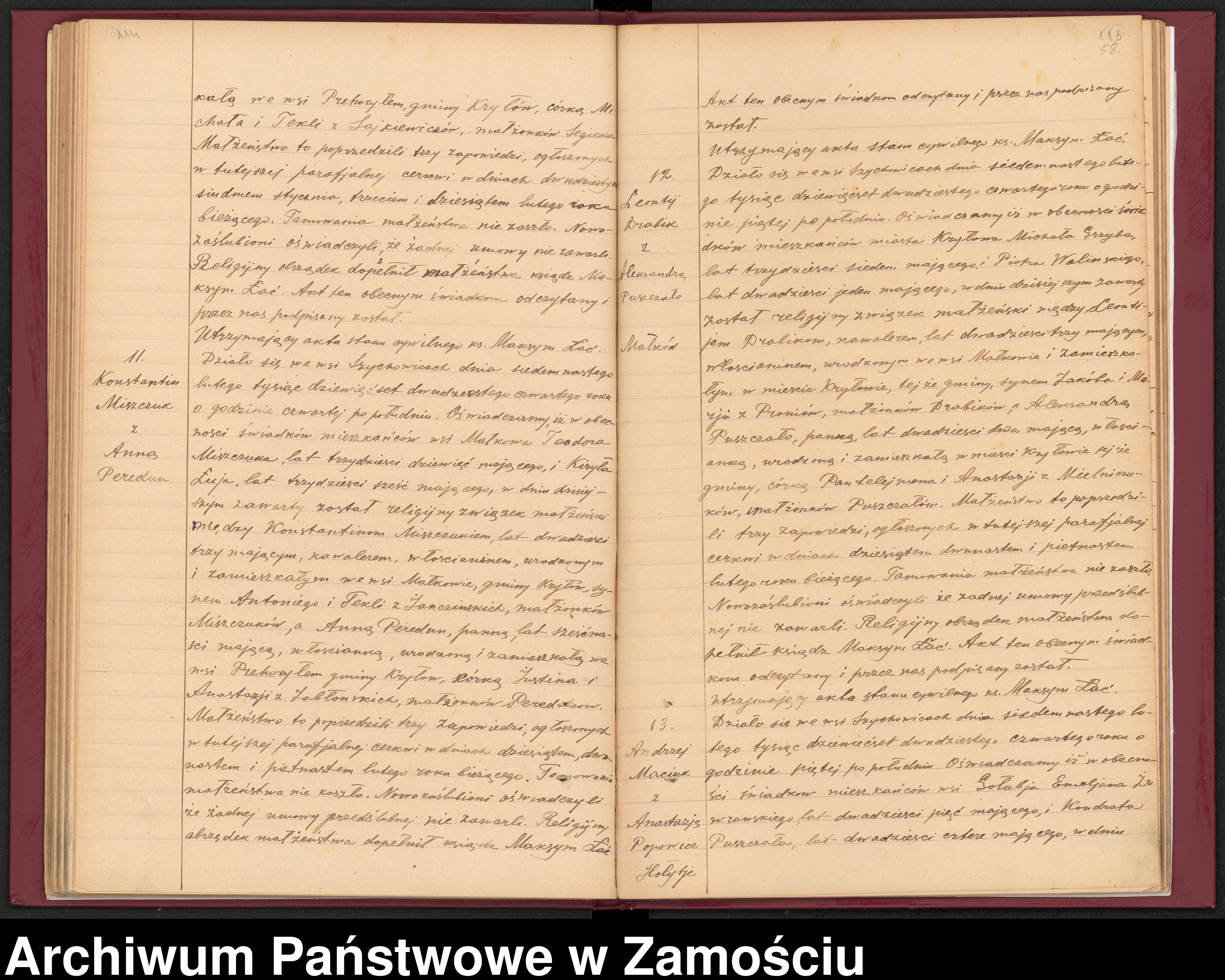 Skan z jednostki: Akta małżeństw