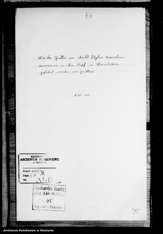 image.from.unit.number "Wie die Gütter im Ambt Deutsch Eylau secundum numerum in den Kopf- und Hornschossen geführt werden 33 Güter"