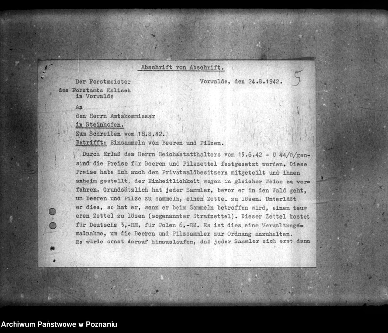 Obraz 10 z jednostki "Polizeiverordnung zum Schutze der Feldfrüchte und der Walderzeugnisse"