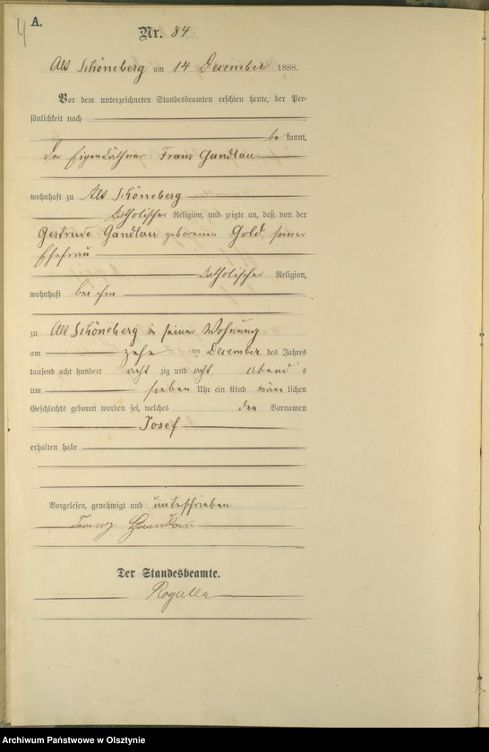 image.from.unit.number "Geburts-Haupt-Register Nr 81 - 88"