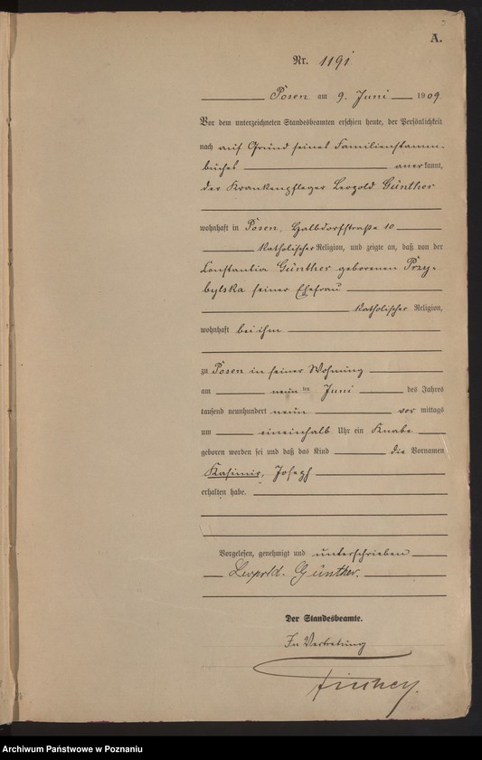 Obraz 7 z jednostki "Księga miejscowa urodzeń tom III [Rejestr główny urodzeń]"