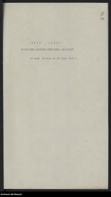 image.from.unit.number "Spisy i wykazy akt m.in. szczegółowy spis akt paryskiego archiwum Prezydenta Ministrów"