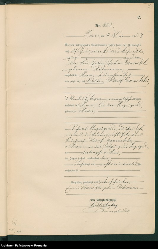 Obraz 9 z jednostki "Księga miejscowa zgonów tom III"