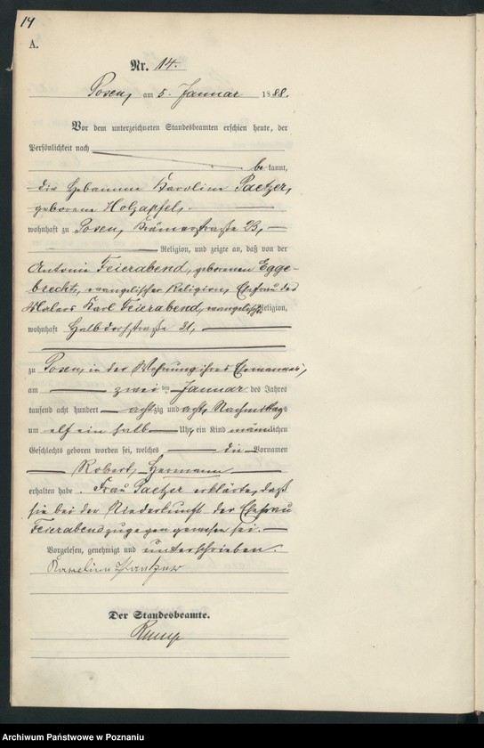 Obraz 17 z jednostki "Księga urodzeń t. I"