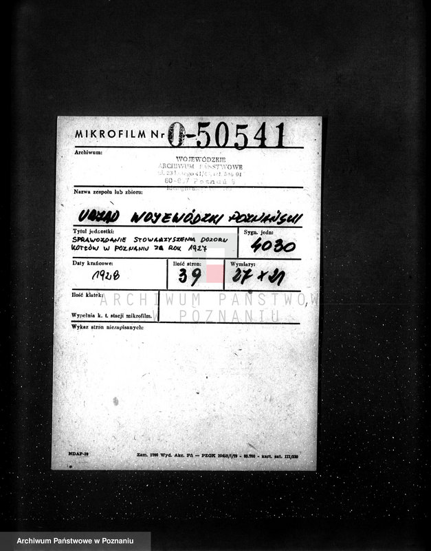 Obraz 2 z jednostki "Sprawozdanie Stowarzyszenia Dozoru Kotłów w Poznaniu za rok 1928"