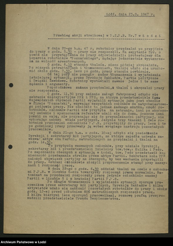 Obraz 9 z jednostki "Sprawozdania ze strajków według zakładów t. 1"