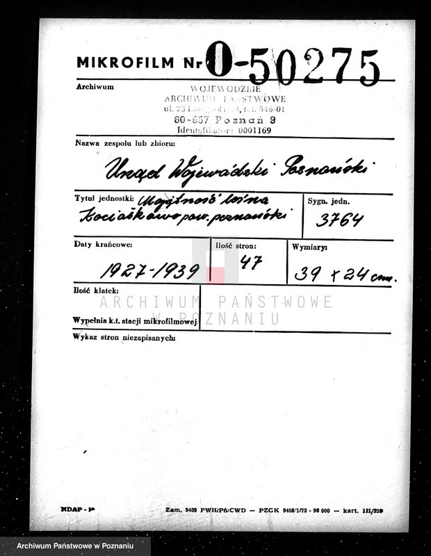 Obraz 2 z jednostki "Majętność leśna Kociałkowo powiat poznański"