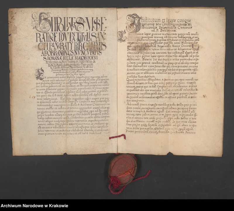 image.from.unit.number "Hipolit Aldobrandini, kardynał prezbiter tytułu św. Pankracego, nuncjusz papieża Sykstusa V na Królestwo Polskie, za zezwoleniem Stolicy Apostolskiej zatwierdza statuty,"