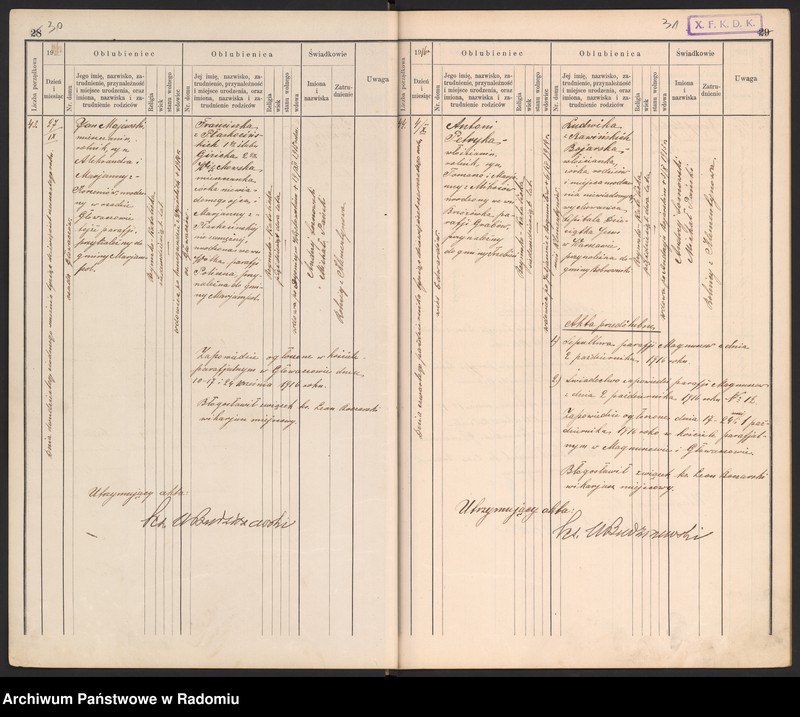 image.from.unit.number "[Duplikat Tom I Księga zaślubionych parafii Głowaczów za 1916 r.]"