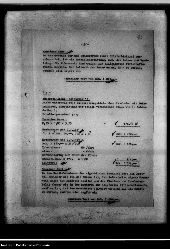 Obraz 13 z jednostki "Gauerziehungsheim Posen. Hauptgelände. Schätzungsbericht."