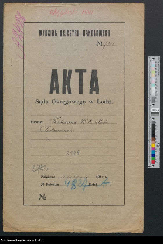 Obraz 2 z jednostki "Farbiarnia W.K.Paede- prowadzenie farbiarni"