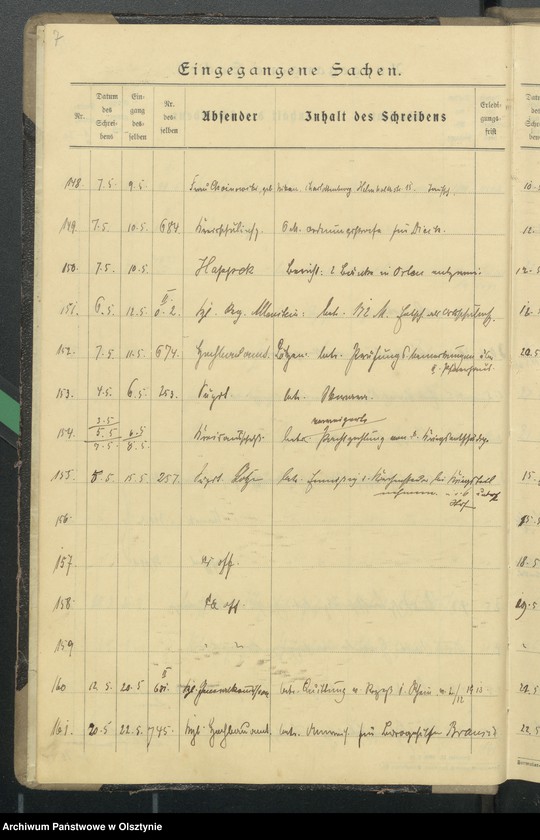 image.from.unit.number "Geschäfts Tagebuch Register der anausgegangenen Schreiben"