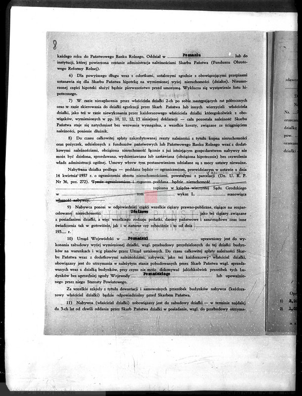 Obraz 12 z jednostki "/Deklaracje w sprawie przyjęcia warunków nabycia działki z parcelacji majątku Uścikowo w powiecie żnińskim"