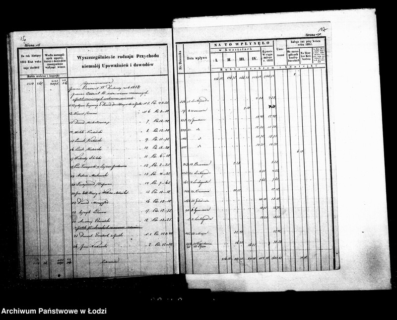 Obraz 13 z jednostki "Manuał przychodu i wydatku kasy ekonomicznej m. Łodzi na rok 1852"