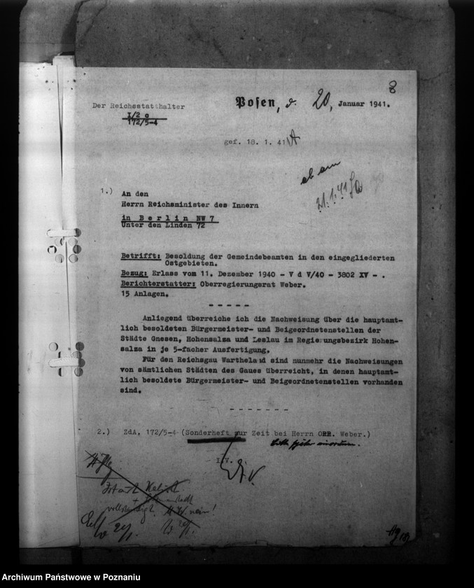 Obraz 12 z jednostki "Besoldung der Gemeindebeamten in den eingegliederten Ostgebieten"