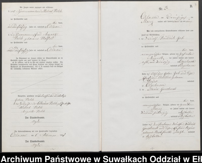 image.from.unit.number "Heiraths-Neben-Register des Preussischen Standes-Amtes Orlowen Kreis Loetzen für das Jahr 1891"