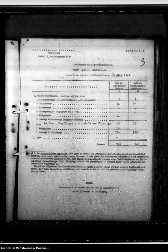 Obraz 7 z jednostki "Schnelldienst der Reichsfürsorgestatistik Regierungsbezirk Posen"