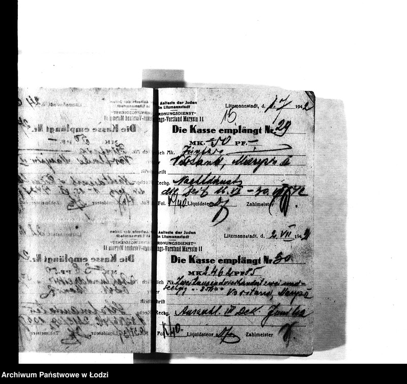 Obraz 17 z jednostki "[Pokwitowania otrzymanych pieniędzy, listy wypłat i inne]"