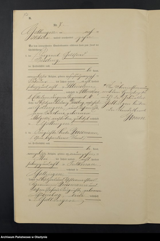 Obraz 16 z jednostki "Heiraths-Neben-Register Nr 1 - 11"