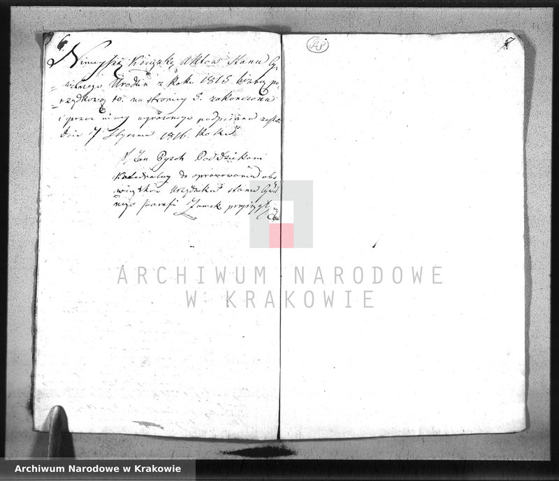 image.from.unit.number "Akta Urodzenia na rok 1815. Gminy Zamkowey"