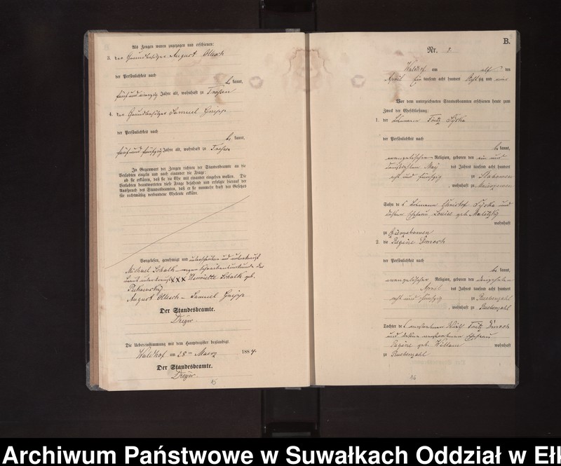 image.from.unit.number "Heiraths-Neben-Register des Königlichen Preussischen Standes-Amtes Orlen Kreis Loetzen"