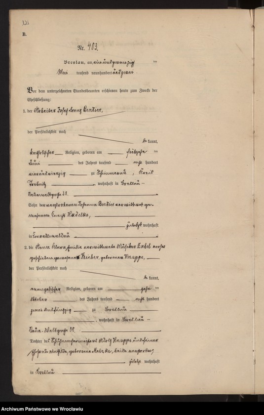 image.from.unit.number "Heiraths-Haupt-Register Breslau I 1902 Band 3"