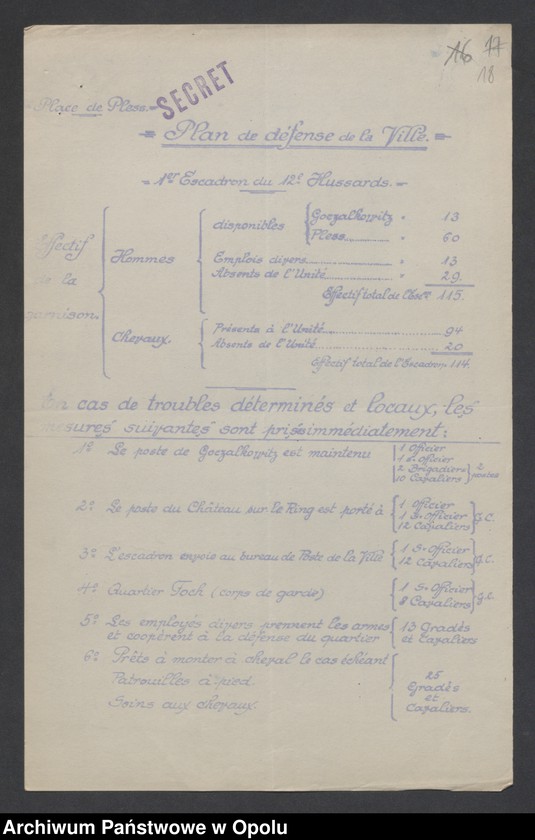 Obraz 19 z jednostki "/Plany obrony garnizonów, miejsc postoju oddziałów 91 Brygady Strzelców Alpejskich/  IX 1921"
